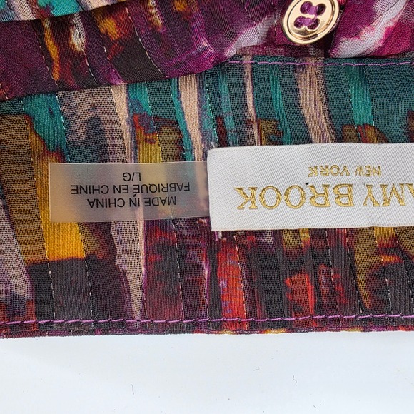 Ramy Brook Vance Button Up Striped Top Womens Large Ballon Sleeve Feminine - Picture 4 of 8